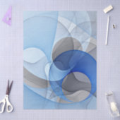 Modern Abstract Blue Gray Fractal Art Graphic Seidenpapier (Basteln)