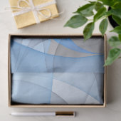 Modern Abstract Blue Gray Fractal Art Graphic Seidenpapier (Geschenk)