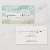 Modern Abstract Blue Green Watercolor Shapes Visitenkarte (Vorne/Hinten)