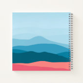 Modern Abstract Blue Pink Mountains Personalised Notizblock (Rückseite)
