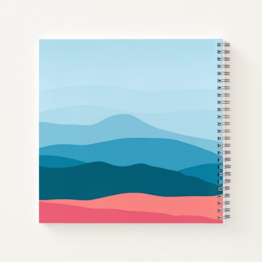 Modern Abstract Blue Pink Mountains Personalised Notizblock (Rückseite)