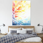 Modern Abstract Botanical Canvas Print Leinwanddruck (Insitu (Schlafzimmer))