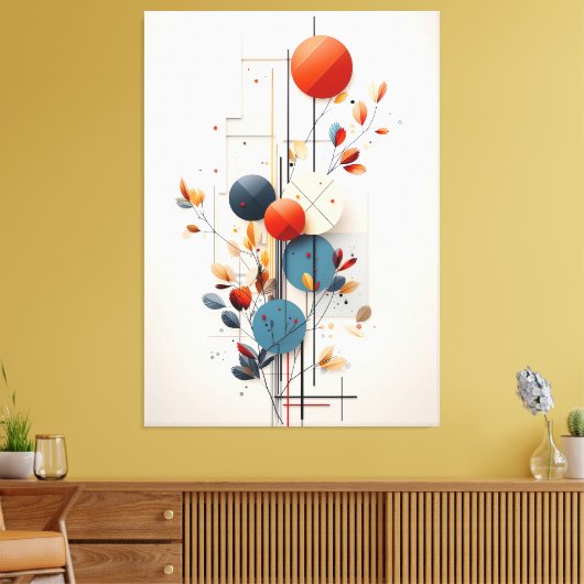 Modern Abstract Botanical Geometry Leinwanddruck (Insitu (Wohnzimmer))