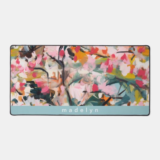 Modern Abstract Botanical Tree Personalized Schreibtischunterlage (Vorderseite)