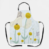 Modern Abstract Botanical Yellow Billy Button Apro Schürze (Vorderseite)