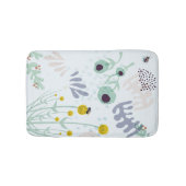 Modern Abstract Botanical Yellow Billy Button Badematte (Vorderseite)