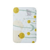 Modern Abstract Botanical Yellow Billy Button Badematte (Vorderseite Vertikal)