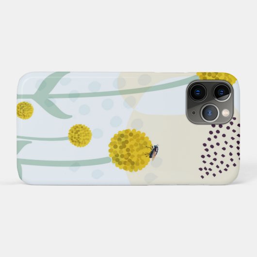 Modern Abstract Botanical Yellow Billy Button Case-Mate iPhone Hülle (Rückseite (Horizontal))