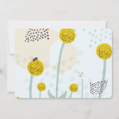 Modern Abstract Botanical Yellow Billy Button Einladung (Vorderseite)