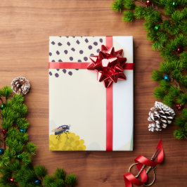 Modern Abstract Botanical Yellow Billy Button Geschenkpapier