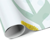 Modern Abstract Botanical Yellow Billy Button Geschenkpapier (Rolleneckpunkt)