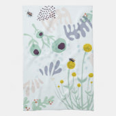Modern Abstract Botanical Yellow Billy Button  Geschirrtuch (Vertikal)