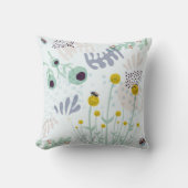 Modern Abstract Botanical Yellow Billy Button Kissen (Vorderseite)