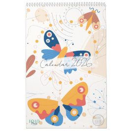 Modern Abstract Butterflies Photo Calendar 2026 Kalender