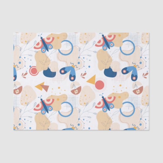 Modern Abstract Butterflies Seidenpapier (Vorderseite)