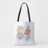Modern Abstract Cat Face Tote Bag Tasche (Vorderseite)