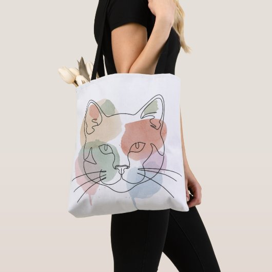 Modern Abstract Cat Face Tote Bag Tasche (Von Nahem)