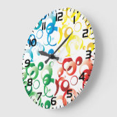 Modern Abstract Colorful Bubbles Geometric Pattern Große Wanduhr (Winkel)