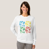 Modern Abstract Colorful Bubbles Geometric Pattern T-Shirt (Vorne ganz)