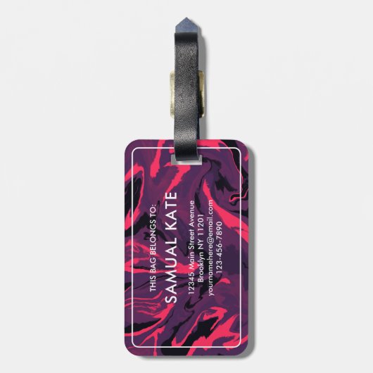 Modern Abstract Colorful Waves Background Gepäckanhänger (Rückseite vertikal)