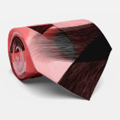 Modern Abstract Coral Pink Black Brushstroke Art Krawatte (Gerollt)