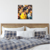 Modern Abstract Crowd Faces Expressionism Vibrant Leinwanddruck (Insitu (Schlafzimmer))