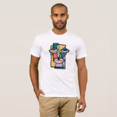Modern Abstract Cubist Face Illustration - Bold Ge T-Shirt (Vorne ganz)