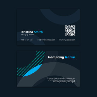 Modern Abstract Dark Blue Corporate Professional Visitenkarte