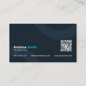 Modern Abstract Dark Blue Corporate Professional Visitenkarte (Rückseite)