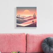 Modern Abstract Desert Landscape - Geometric Sunse Leinwanddruck (Insitu (Wohnzimmer))