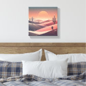 Modern Abstract Desert Landscape - Geometric Sunse Leinwanddruck (Insitu (Schlafzimmer))