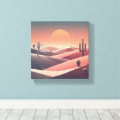 Modern Abstract Desert Landscape - Geometric Sunse Leinwanddruck (Insitu (Holzboden))