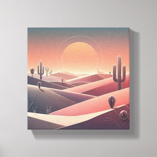 Modern Abstract Desert Landscape - Geometric Sunse Leinwanddruck (Vorderseite)