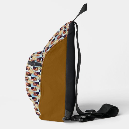 Modern abstract digital pattern design 1245 crossbody bag (Rechts)