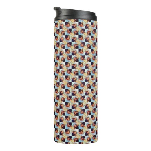 Modern abstract digital pattern design 1245 thermosbecher (Nach rechts gedreht)