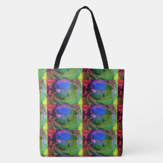MODERN abstract draw in-light-yellow-green-blue Tasche