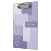 Modern Abstract Dusty Purple White Leaf Clipboard Klemmbrett (Links)