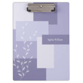 Modern Abstract Dusty Purple White Leaf Clipboard Klemmbrett (Vorderseite)