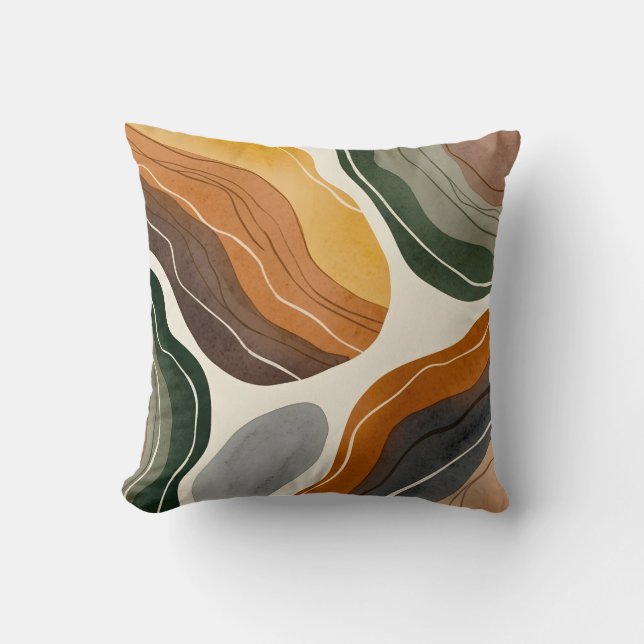 Modern Abstract Earth Tone Kissen (Vorderseite)