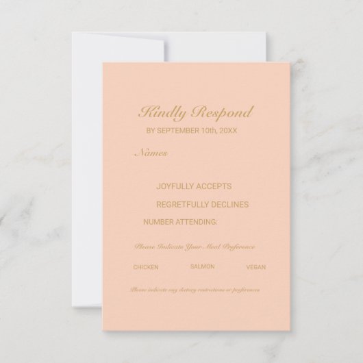 Modern Abstract Elegant RSVP Card Portrait (Vorderseite)