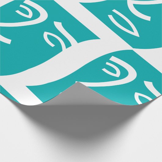 Modern Abstract Face Line Art Teal Geschenkpapier (Ecke)