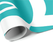 Modern Abstract Face Line Art Teal Geschenkpapier (Rolleneckpunkt)