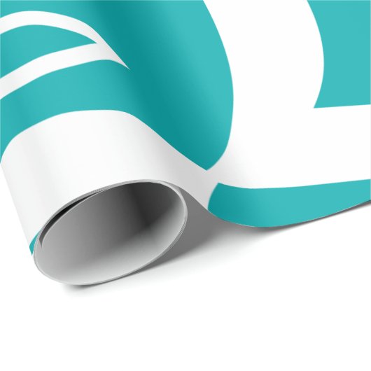 Modern Abstract Face Line Art Teal Geschenkpapier (Rolleneckpunkt)