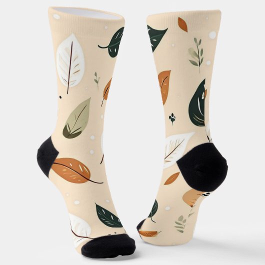 Modern Abstract Fall Leaves Pattern Socks Socken (Gewinkelt)