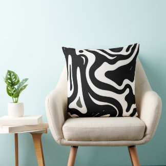 Modern Abstract Figures Black & White Design Kissen