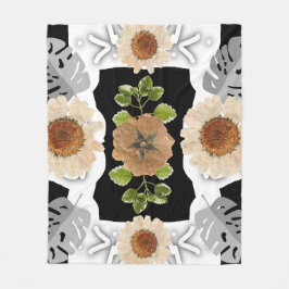 Modern abstract floral art fleecedecke