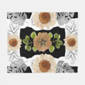 Modern abstract floral art fleecedecke (Vorderseite (Horizontal))