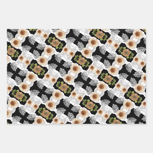 Modern abstract floral art geschenkpapier set (Vorderseite 3)