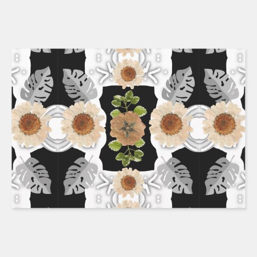 Modern abstract floral art geschenkpapier set (Vorderseite 2)