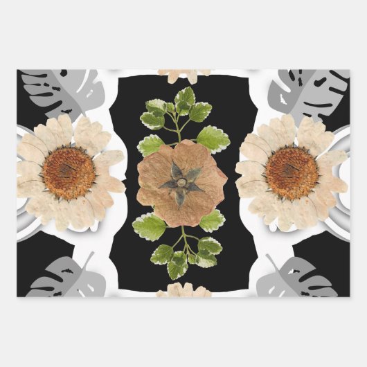 Modern abstract floral art geschenkpapier set (Vorderseite)